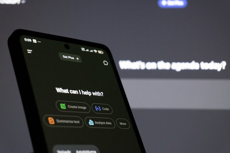 Tela de smartphone exibindo interface de assistente de inteligência artificial