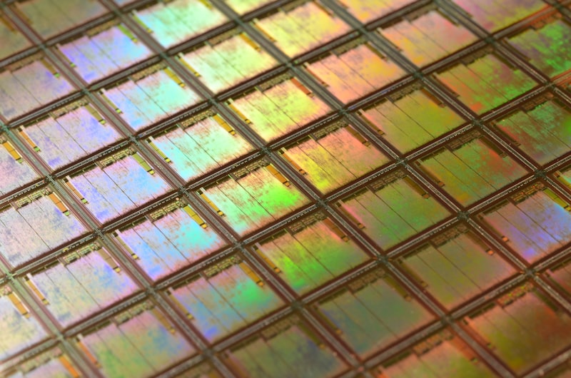 Macro de wafer de silício — chip de inteligência artificial